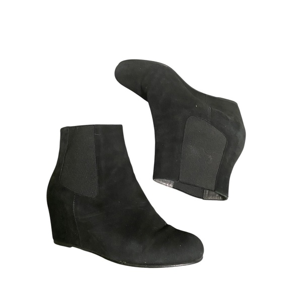 Stuart Weitzman Black Suede Nusocks Ankle Boots - Picture 1 of 7